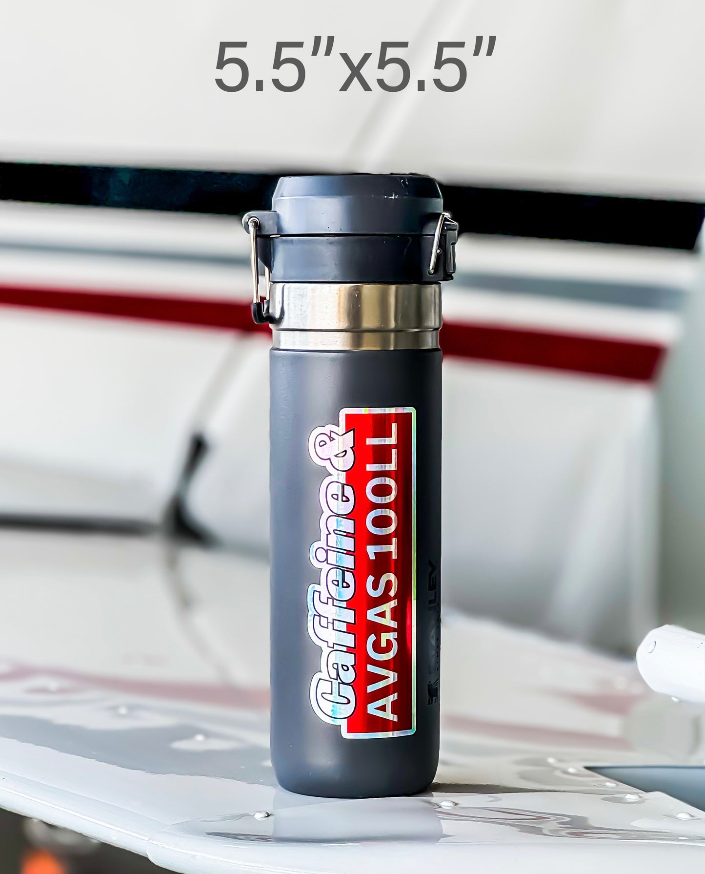Caffeine & AVGAS Holographic Sticker